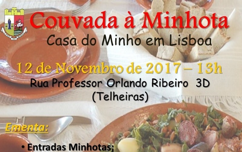 Em Novembro, Casa do Minho em Lisboa, promove Couvada à Minhoto