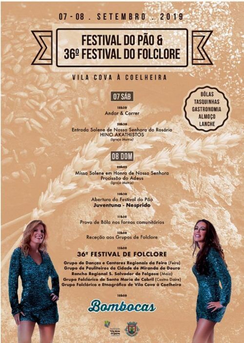 Cartaz de divulgação do Festival do Pão e 36º Festival de Folclore
