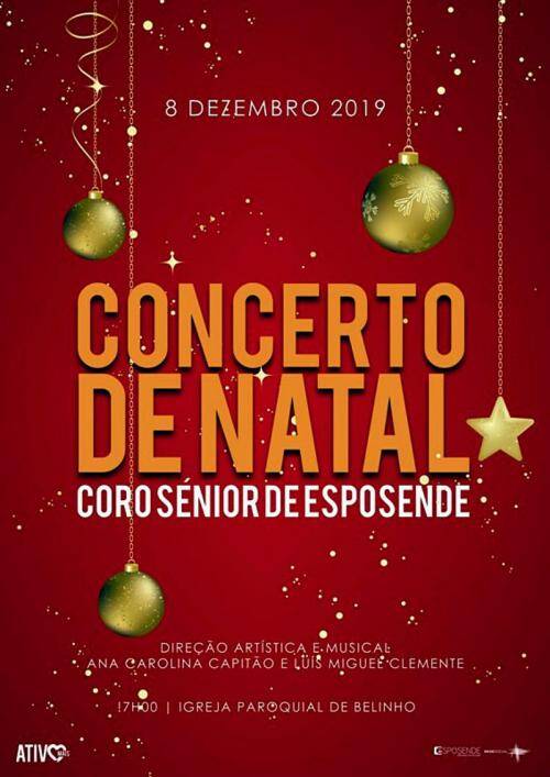Cartaz de divulgação do Concerto de Natal em Belinho - Esposende - 8 de Dezembro de 2019