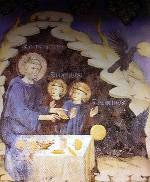 São Bento ordena a um corvo que leve para longe o pão envenenado.