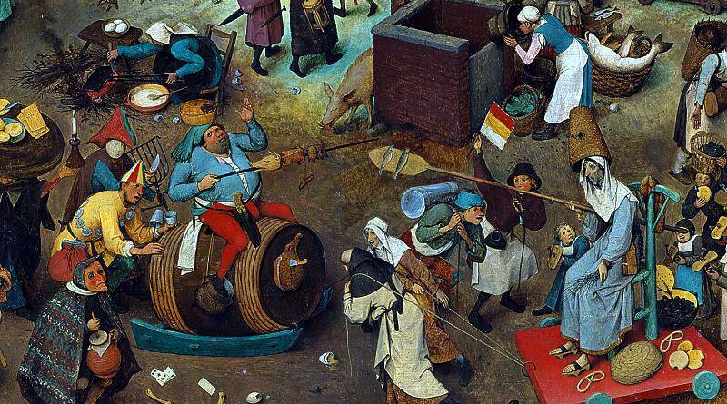 "A luta entre o Carnaval e a Quaresma", do pintor flamengo Pieter Brueghel, O Jovem (1525-1596)