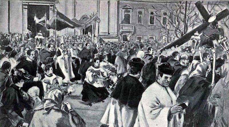 A Procissão do Senhor dos Passos da Graça, em Sexta-feira, 20 de fevereiro de 1904.