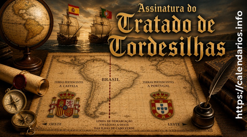 Assinatura do Tratado de Tordesilhas – 7 de junho de 1494