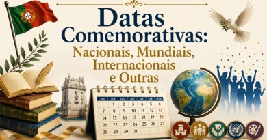 Datas Comemorativas: Nacionais, Mundiais, Internacionais e Outras