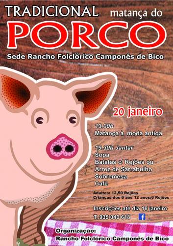 Matança do Porco - 20 de Janeiro - Sede do Rancho Folclórico Camponês do Bico